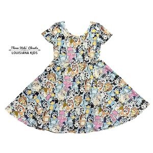 Wild Rich Kids 9-10Y Bluey Puppy Dogs Twirl Dress
